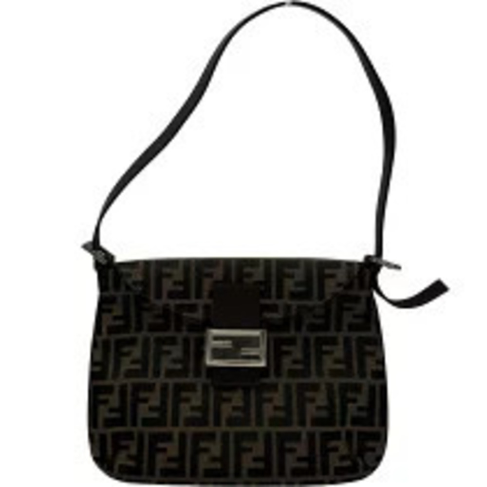 Fendi Zucca Hobo Bag Brown Canvas Shoulder
